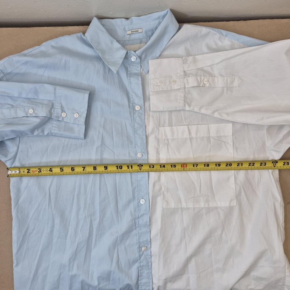 Abercrombie & Fitch Colorblock Shirt Womens Large Oversized Button Up A&F - Picture 8 of 10